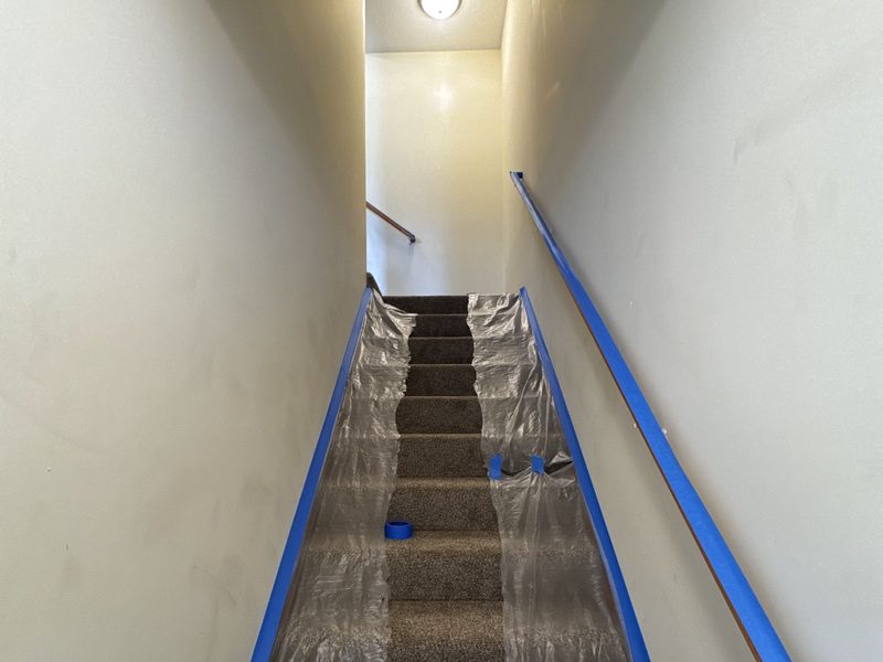Freshly painted interior stairwell